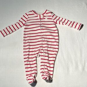 BUNDLE ONLY - Baby Gap Footie Pajamas with Red Stripes - Size 0 - 3 Months